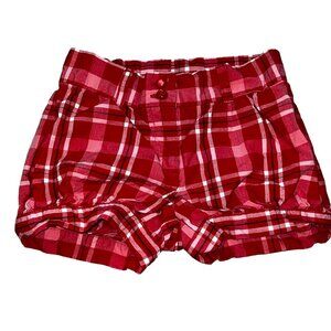 Janie and Jack Camellia Summer Red Plaid Girls Shorts Size 3